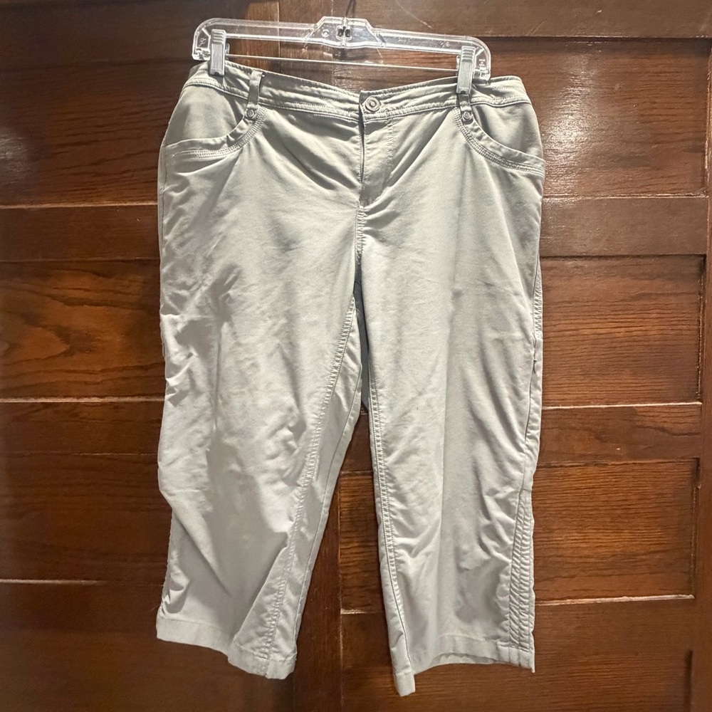 Kuhl 12 hiking activewear cropped pants capris taupe quick dry athletic casual